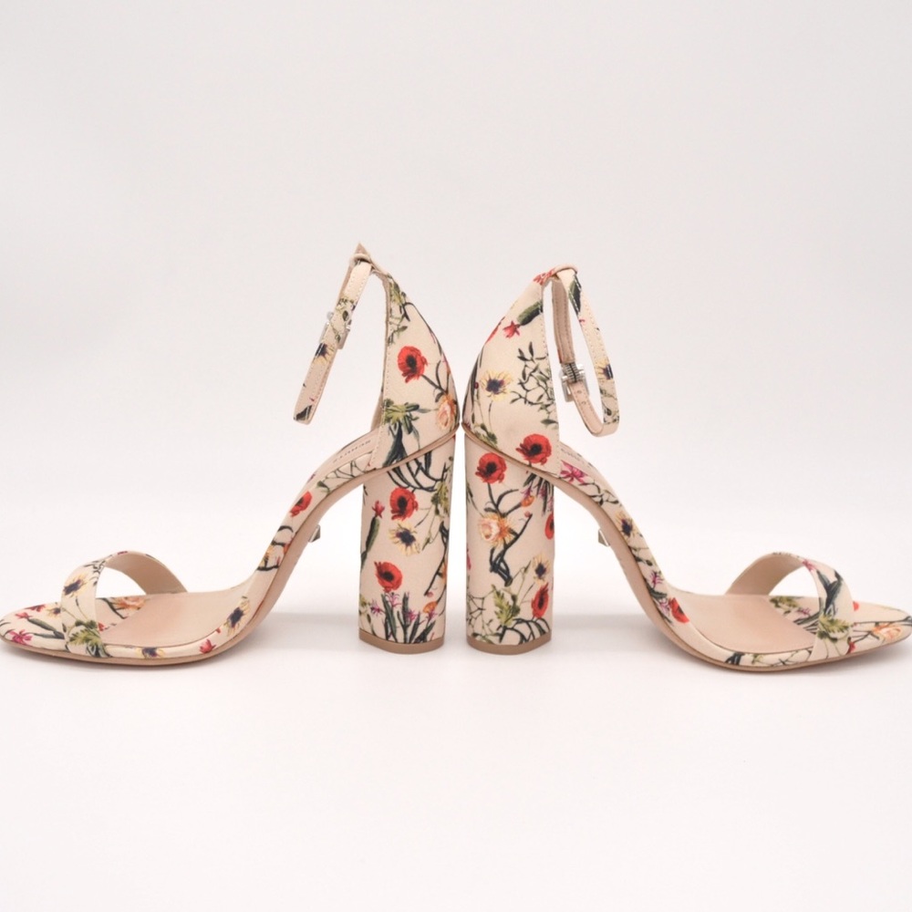 SCHUTZ Floral Print Sandals - Cream and Red - Picture 2 of 5